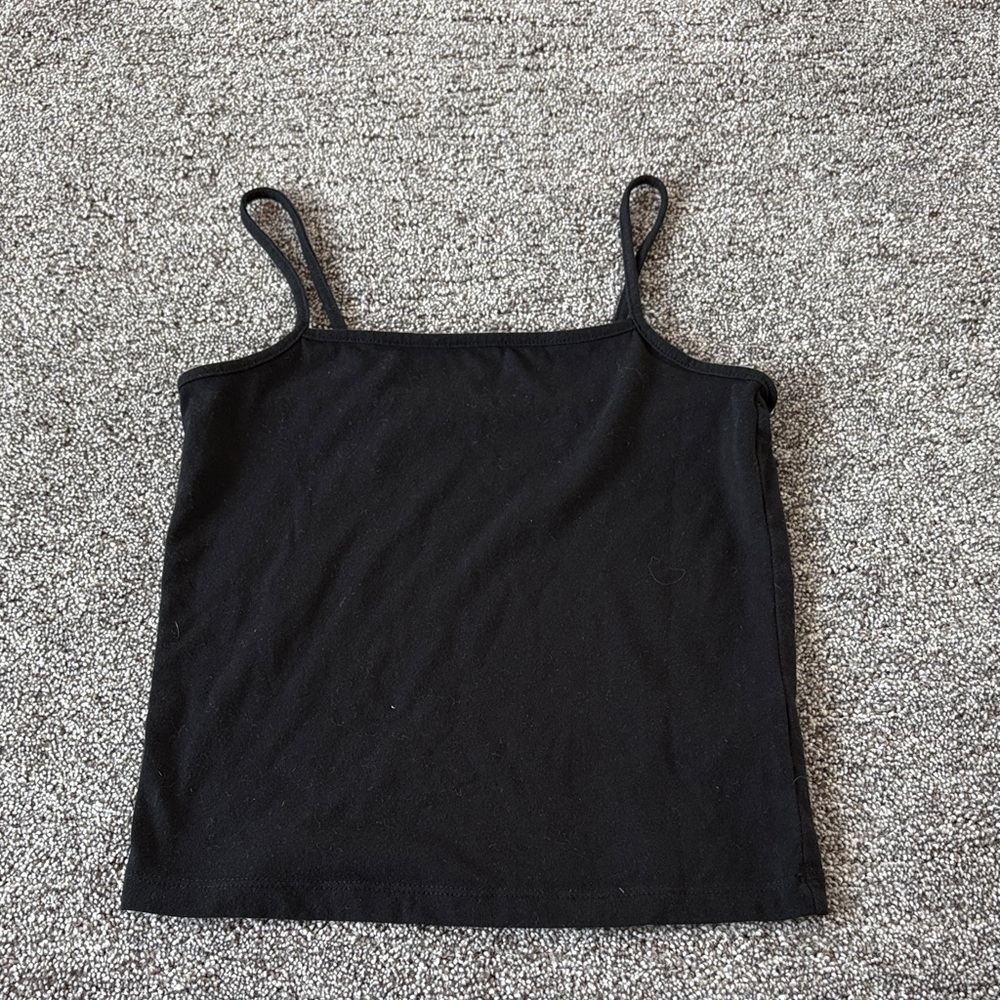 Cropped black cami top